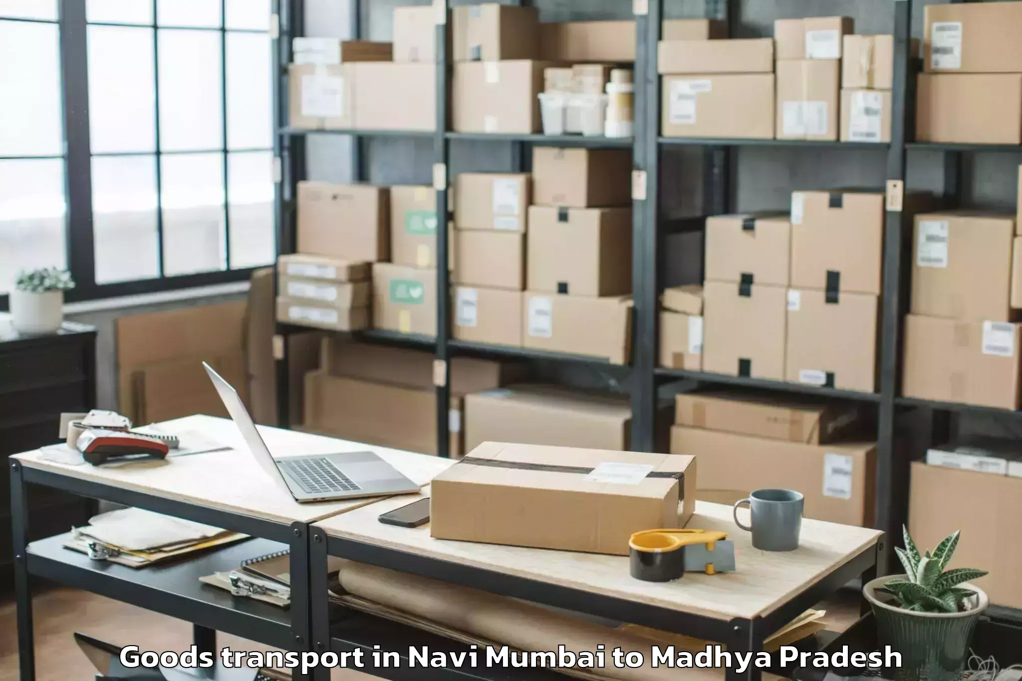 Top Navi Mumbai to Saugor Goods Transport Available